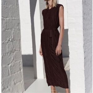 Zara S sleeveless short sleeve midi shirt tunic dress